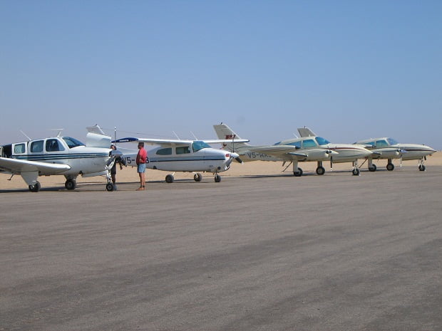 Der Flughafen von Swakopmund ist der Ausgangsort für einen Rundflug in Namibia