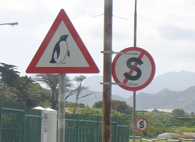Parkverbotschild in Südafrika