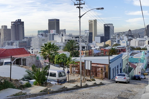 Bo-Kaap Blick auf den Financial District