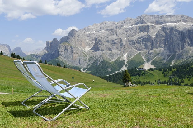 Blick auf den Sella Stock von der Comici Hütte aus