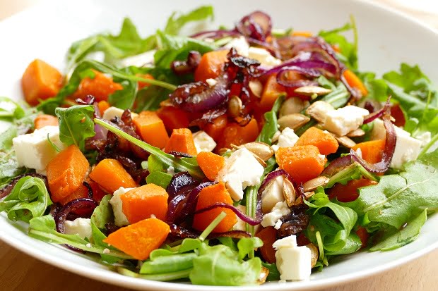 Butternut Feta Zwiebel Salat