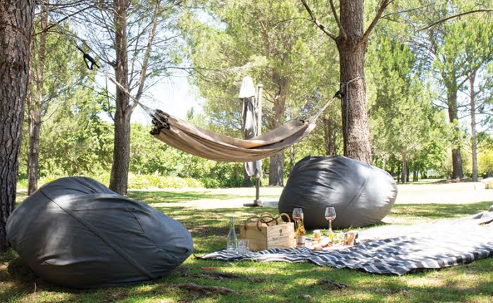 Picknick auf dem Werf Lawn in Boschendal
