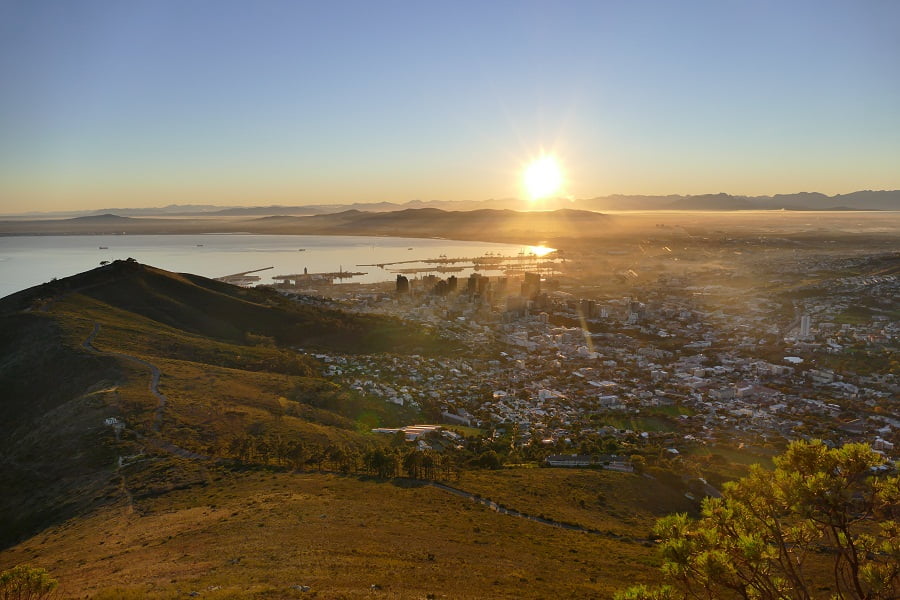 Signal Hill und City Bowl von Kapstadt