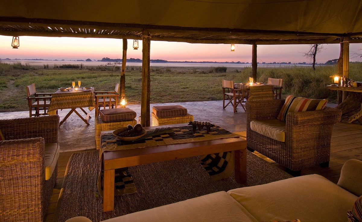 Lounge des Busanga Bush Camps