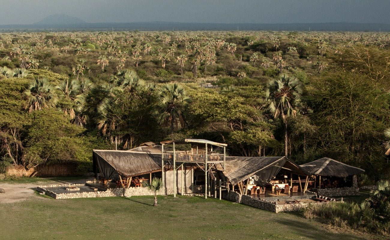 Das Haupthaus gleicht einem Flamingo