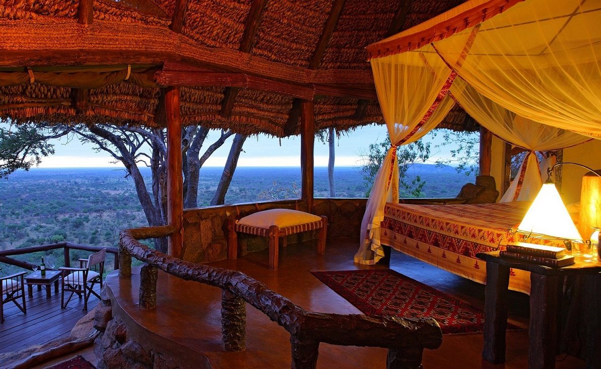 Aussicht über den Meru von einer Suite von Elas's