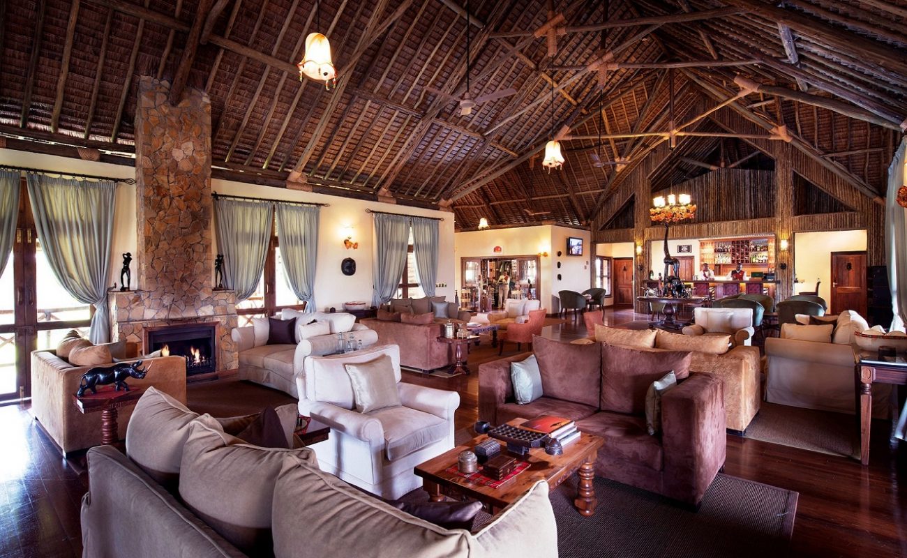 Lounge der Luxuslodge in Tansania