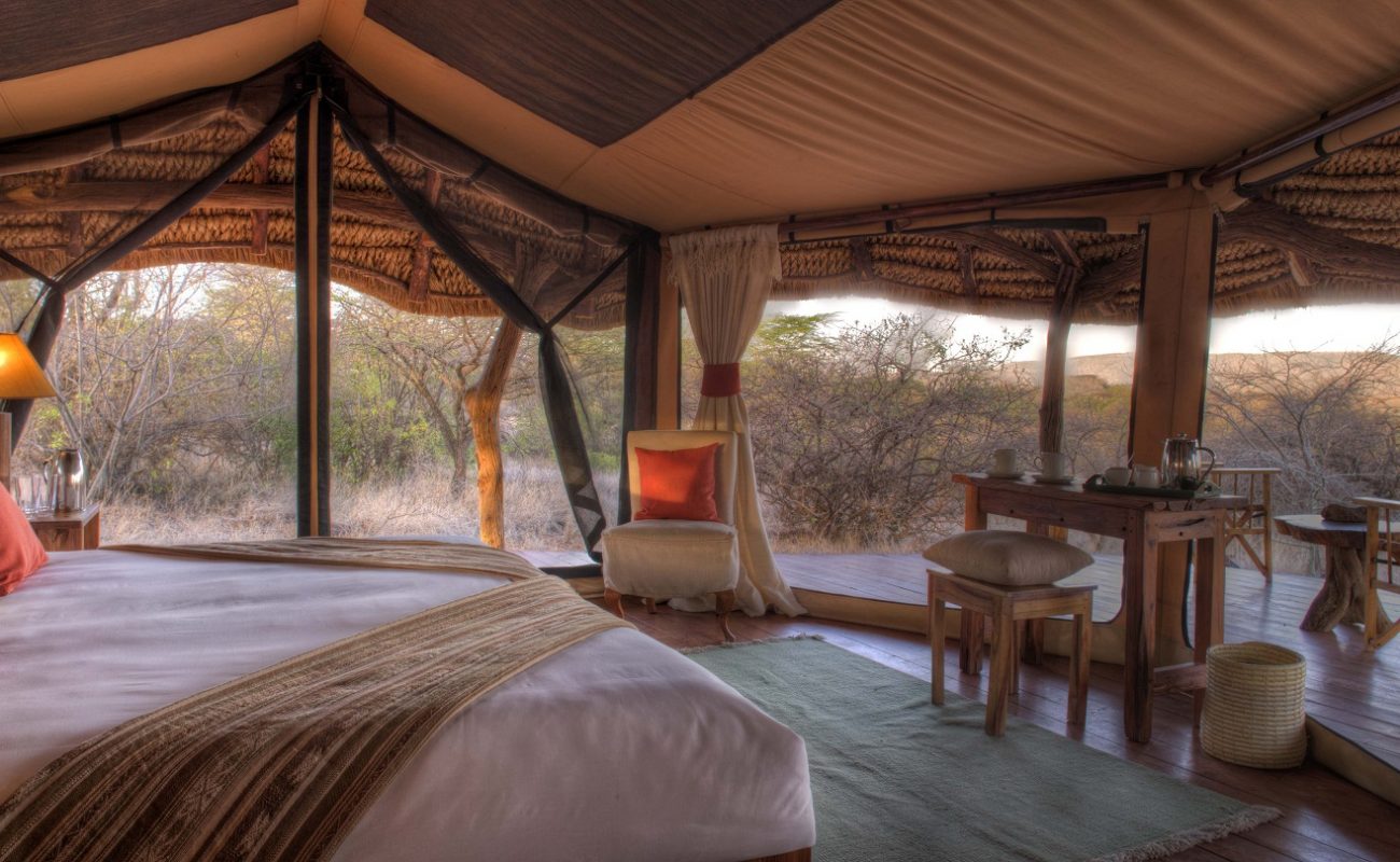 Zelt des Luxuscamps Lewa in Kenia