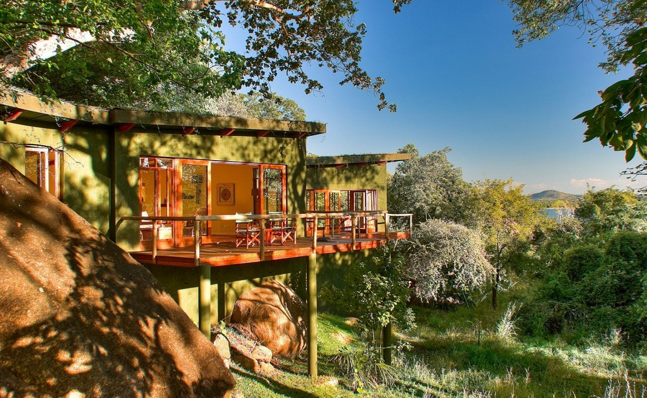 Blick vom Ihrem Chalet in Pumulani auf den Lake Malawi