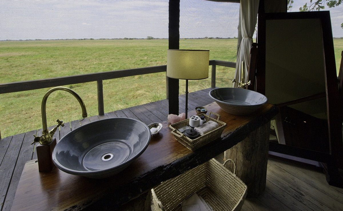 Luxuriöses Badezimmer des Shumba Camps