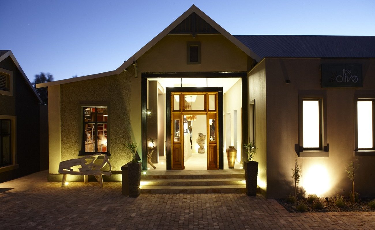 Eingang zum kleinen Boutiquehotel The Olive Exclusive in Windhoek