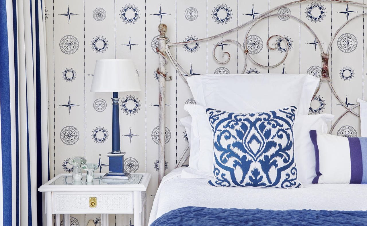Doppelzimmer im marinen Look im The Plettenberg