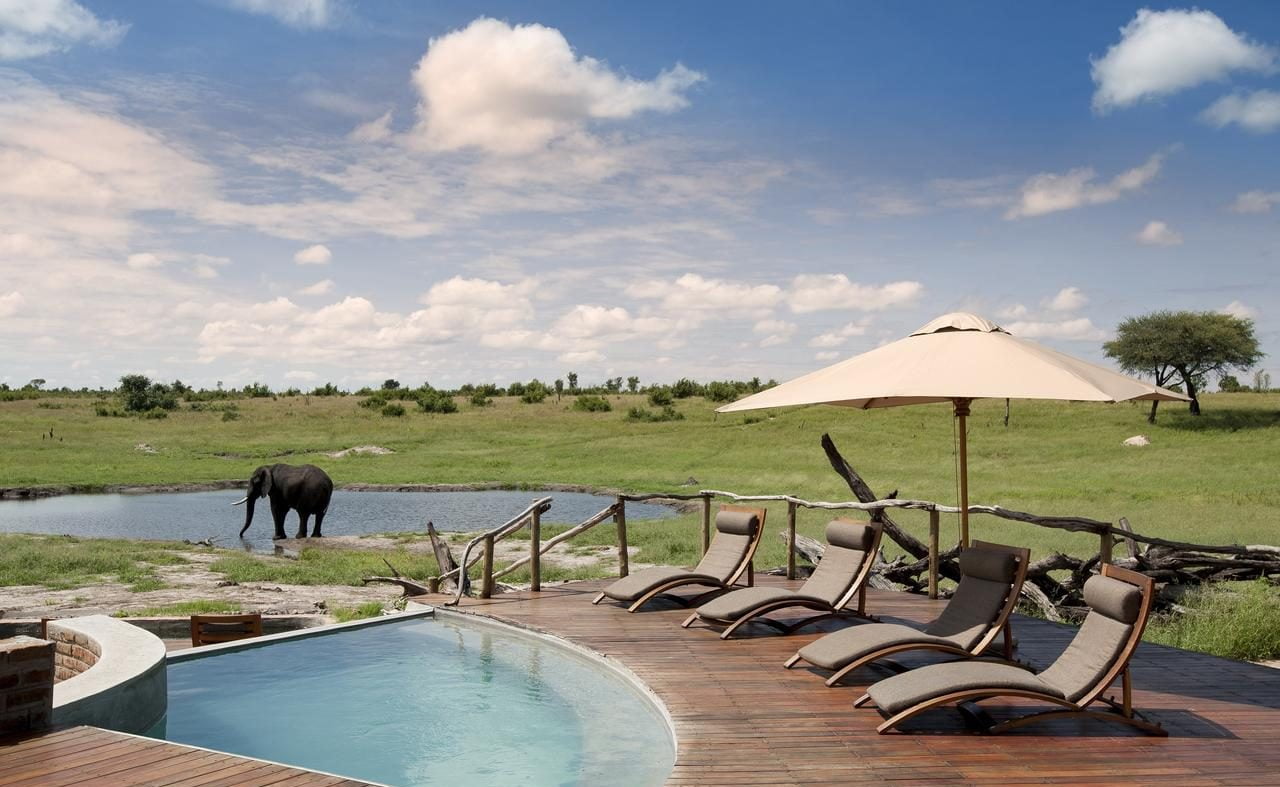 Der Pool des Luxuscamps im Hwange Nationalpark