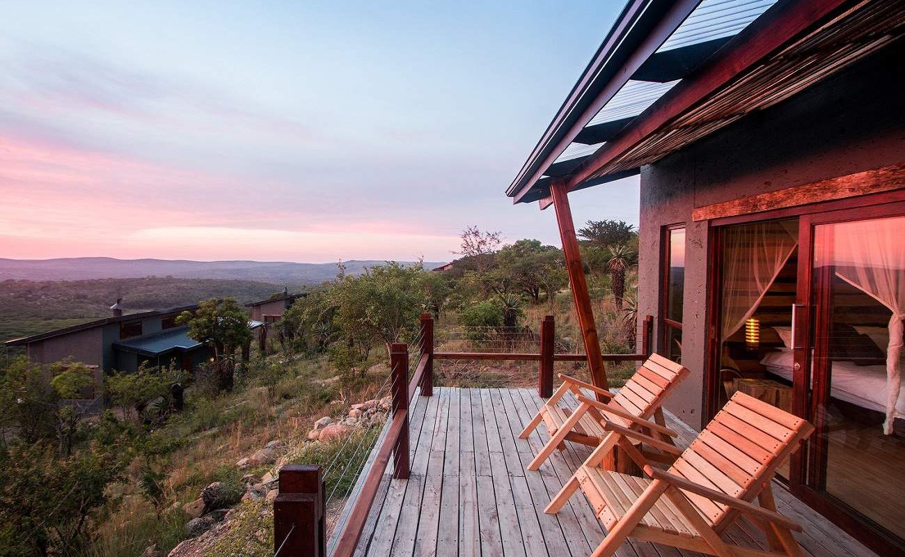 Veranda der Bush Villa der Isibindi Lodge