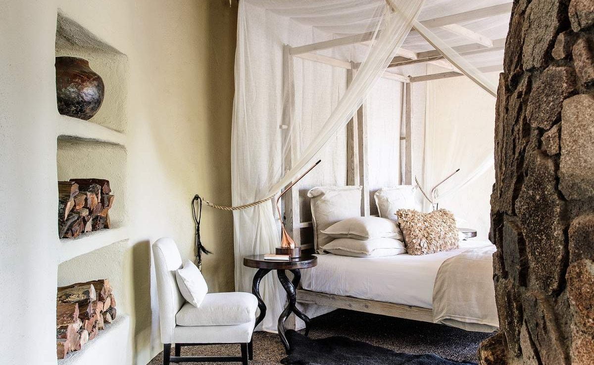 Schlafzimmer der Suite in der Luxuslodge in Südafrika