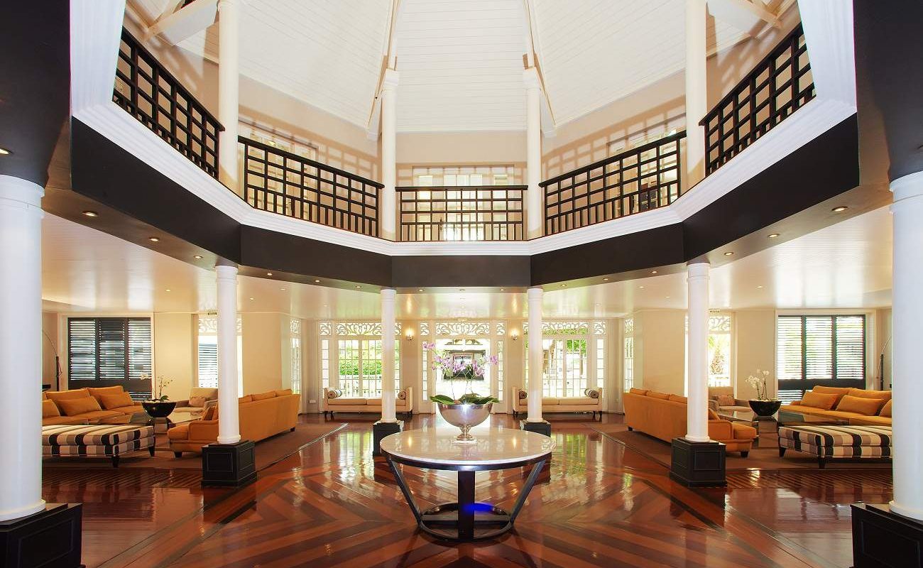 Lobby des Luxushotels auf La Réunion