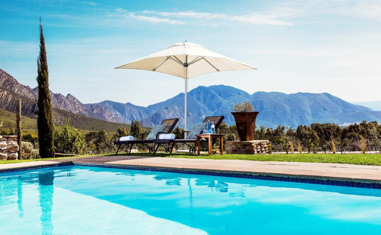 Am Pool des Boutiquehotels in der Kleinen Karoo