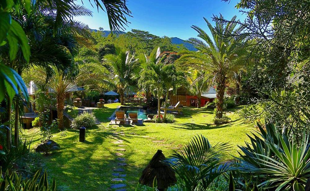 Tropischer Garten des Lakaz Chamarel