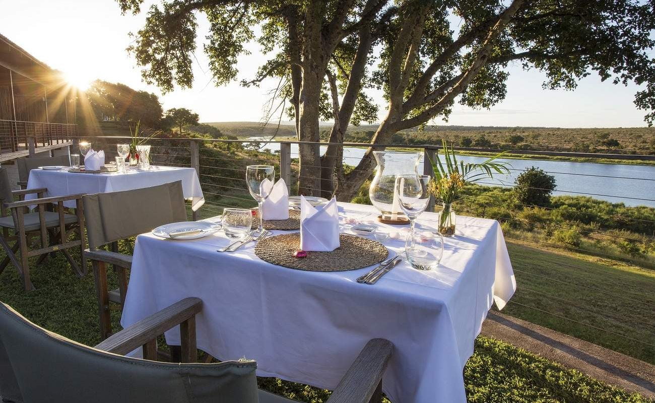 Abendessen mit Blick auf den Krüger Nationalpark