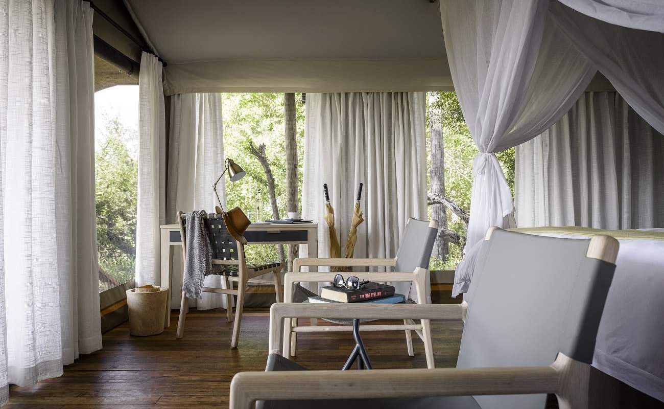 Die luftigen Zelte des Stanley's Camp in Botswana