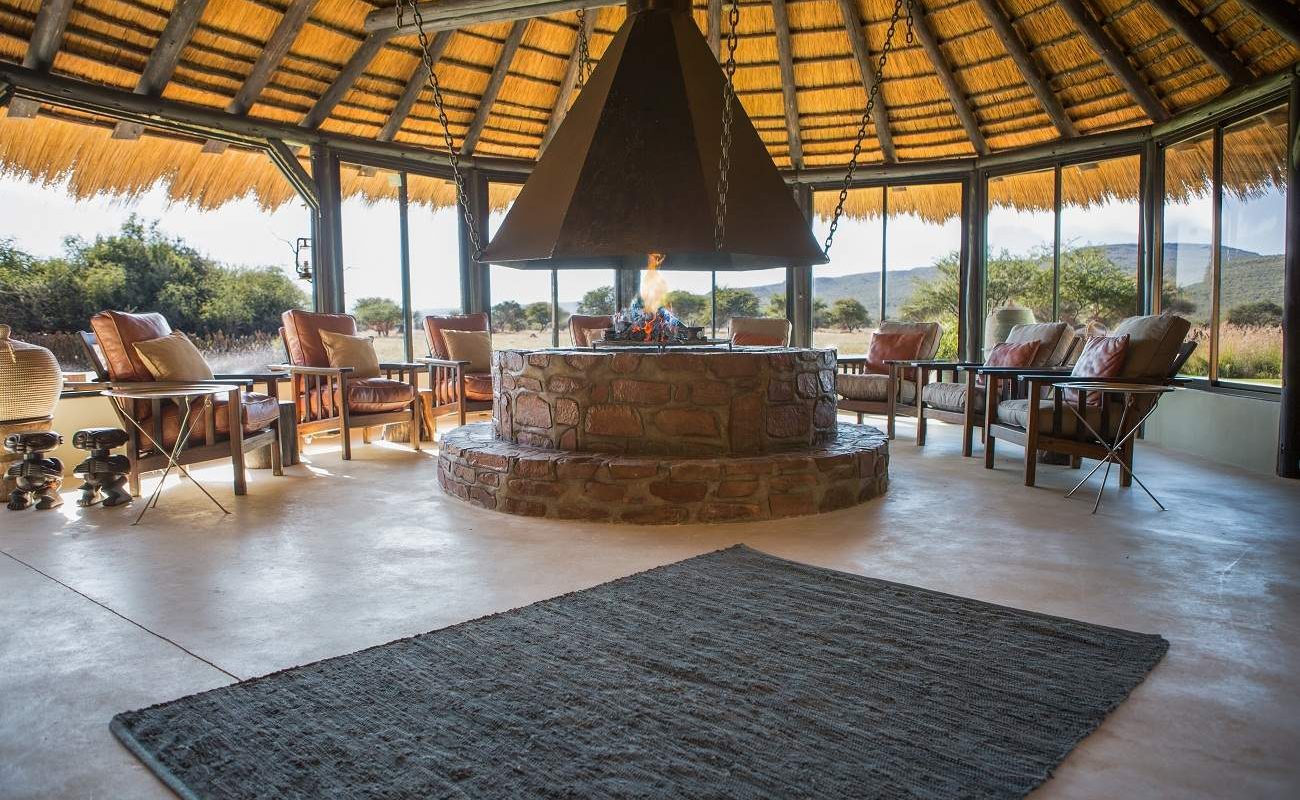 Lounge im Bush Camp von Okonjima