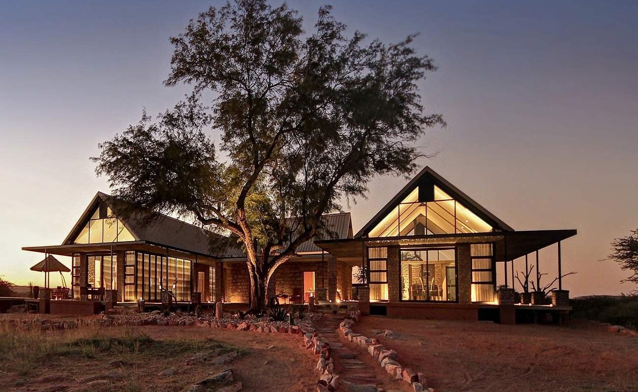 Manor House der Luxuslodge in der Kalahari