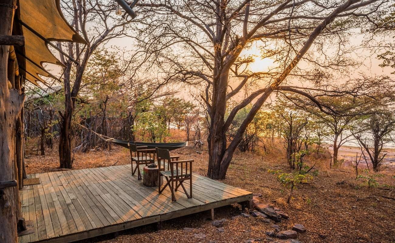 Veranda des Luxuszeltes von Changa
