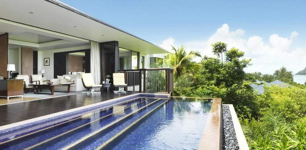 Buchen Sie das Luxushotel Raffles Praslin mit Seychellen Spezialist Genuss Touren