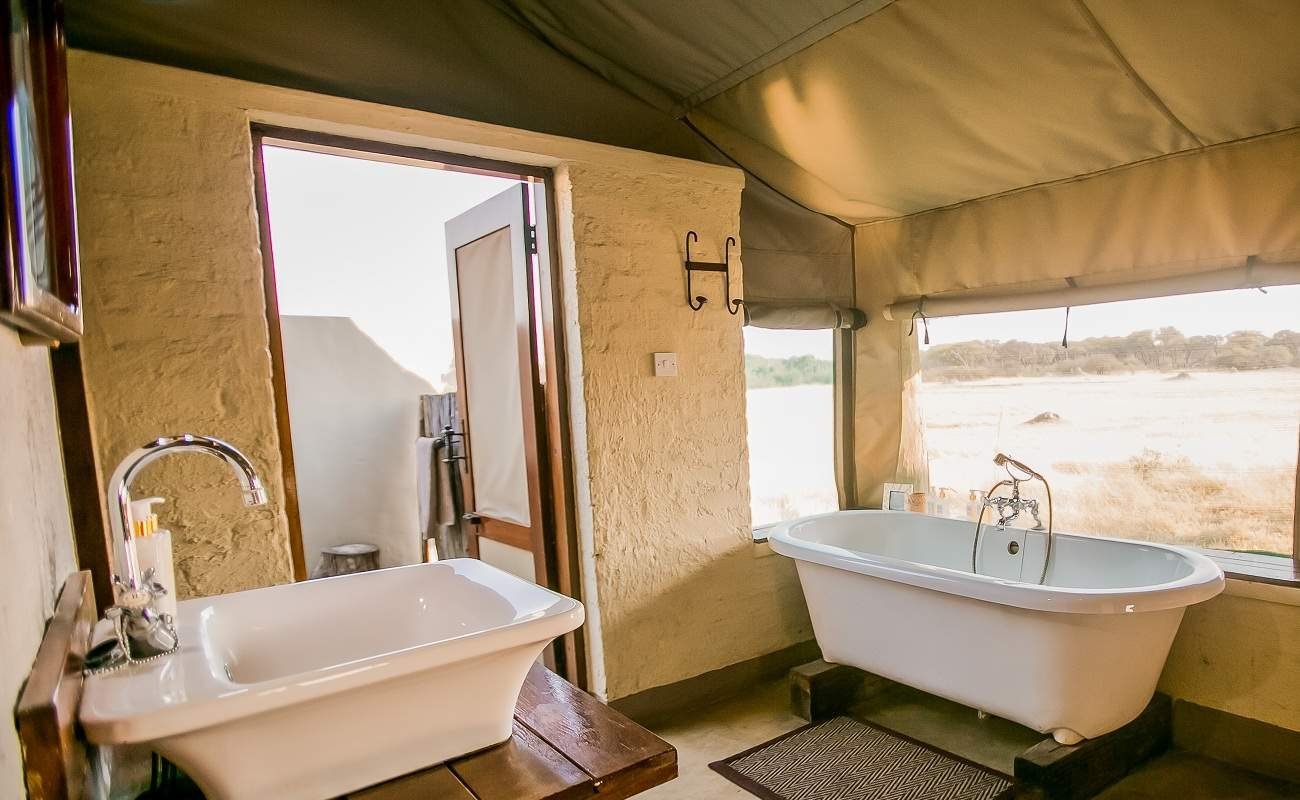 Badezimmer im Zelt im The Hide