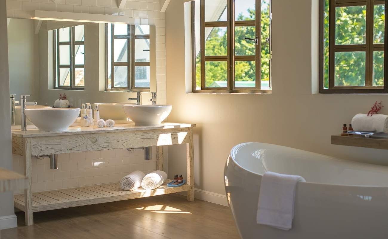 Badzimmer im Boutiquehotel Le Nautile auf La Digue