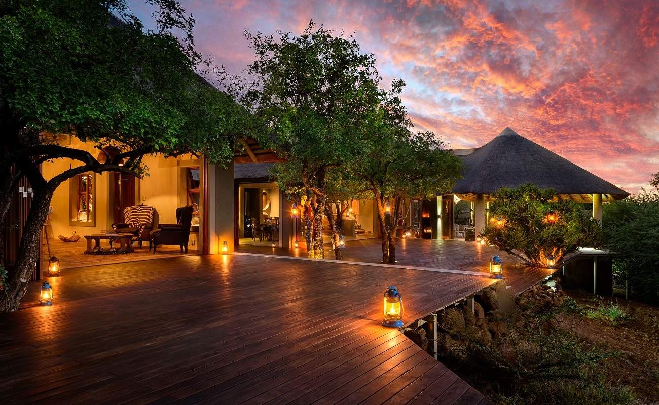 Abendstimmung der der Lush Private Lodge