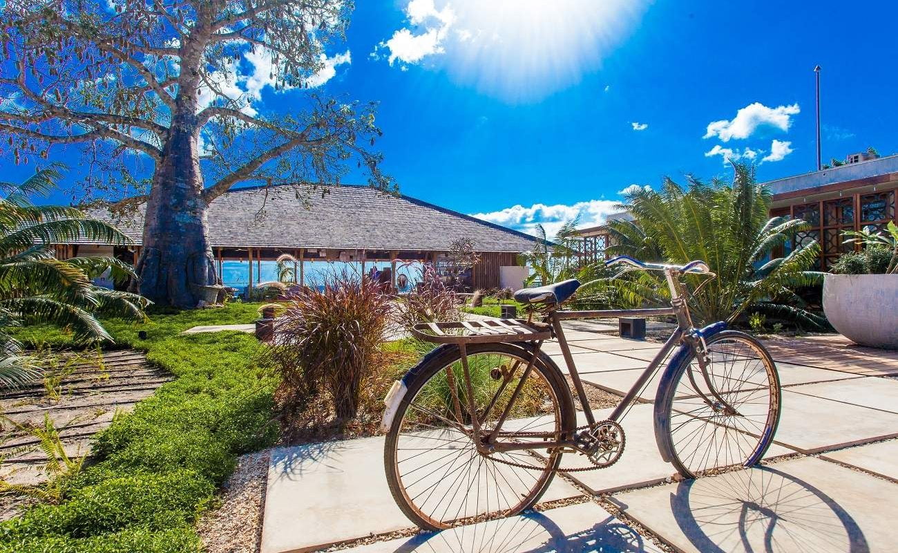 Eingang zum Boutiquehotel im Norden von Zanzibar