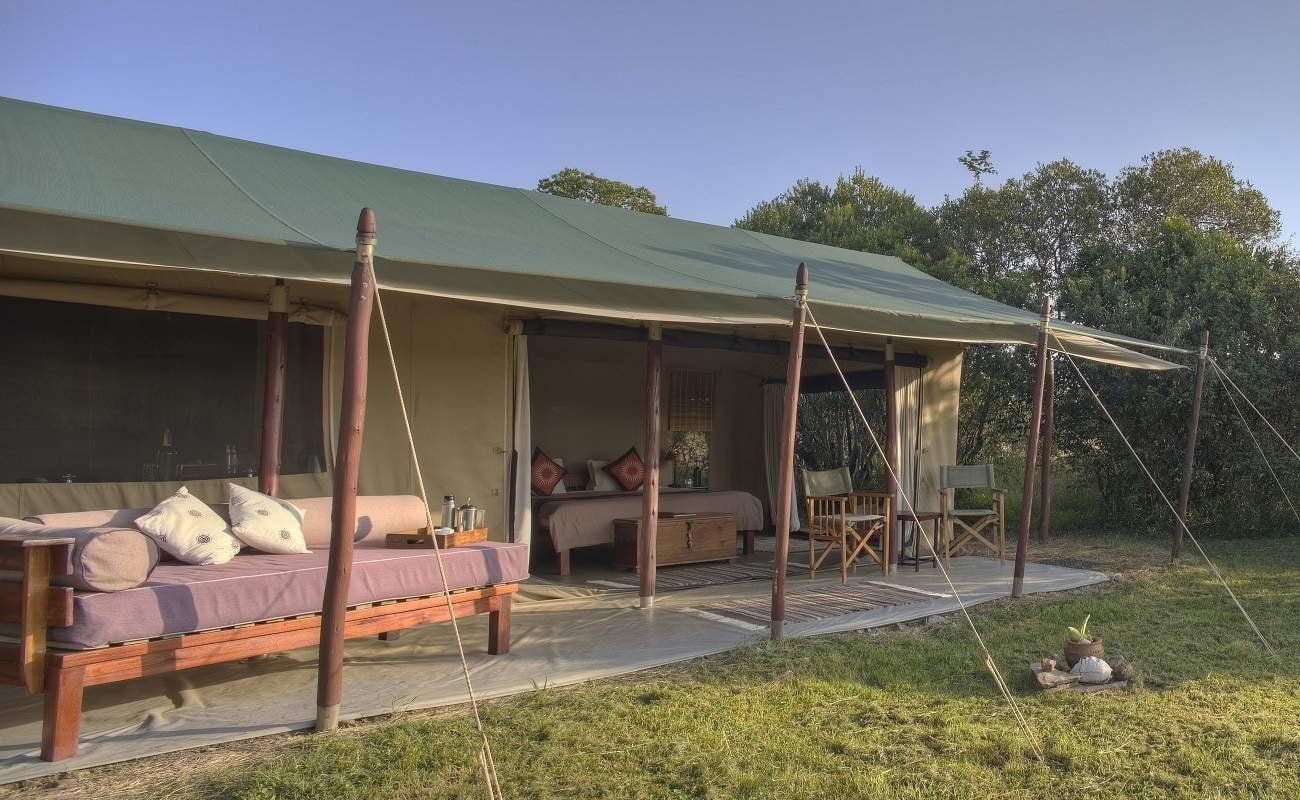 Veranda eines Zeltes von Encounter Mara