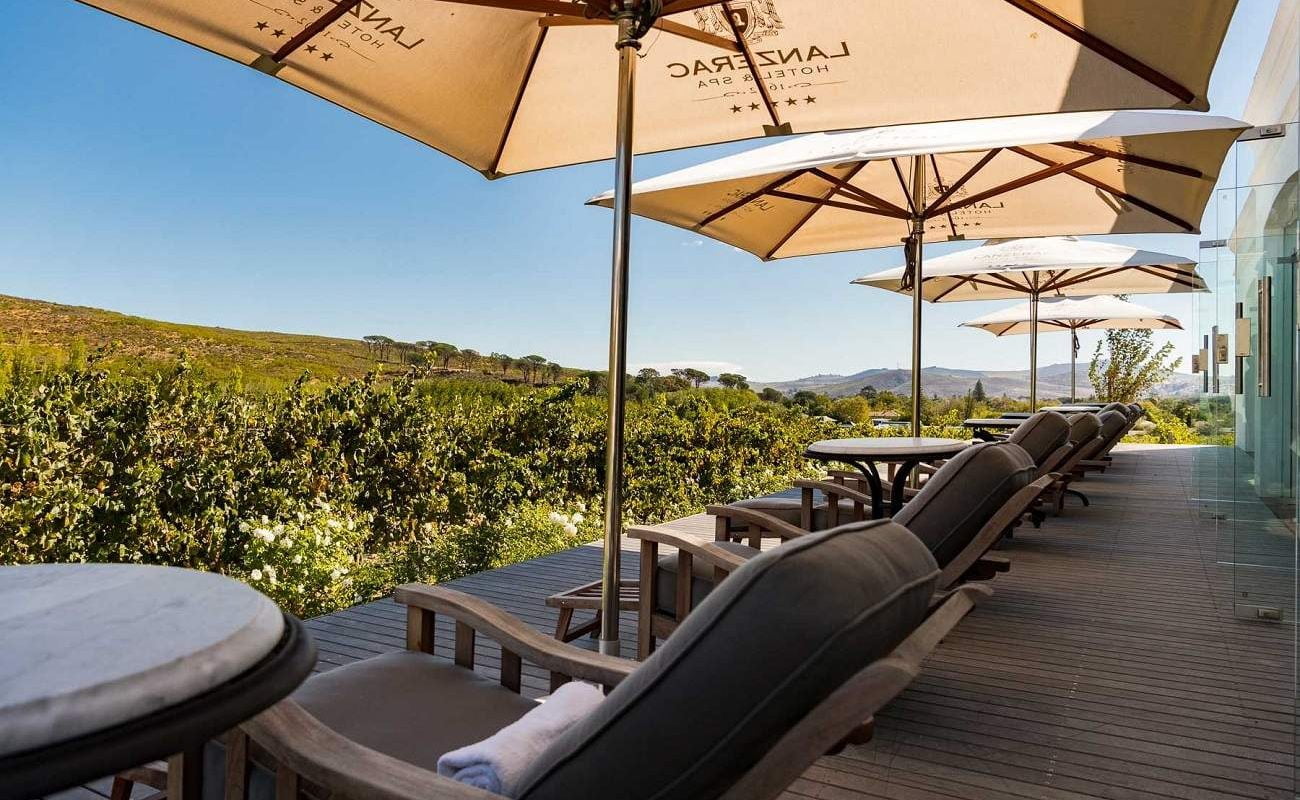 Veranda des Spa Bereichs des Luxushotels in den Winelands von Stellenbosch