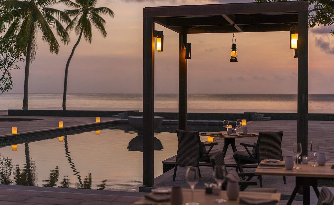 Dinner im Restaurant Claudine Restaurant Claudine, Desroches Island