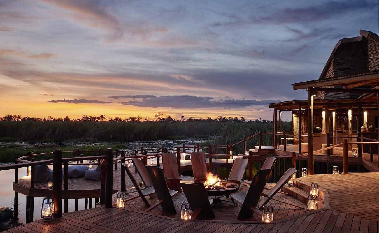 Abendstimmung im kleinen Luxuscamp in Botswana
