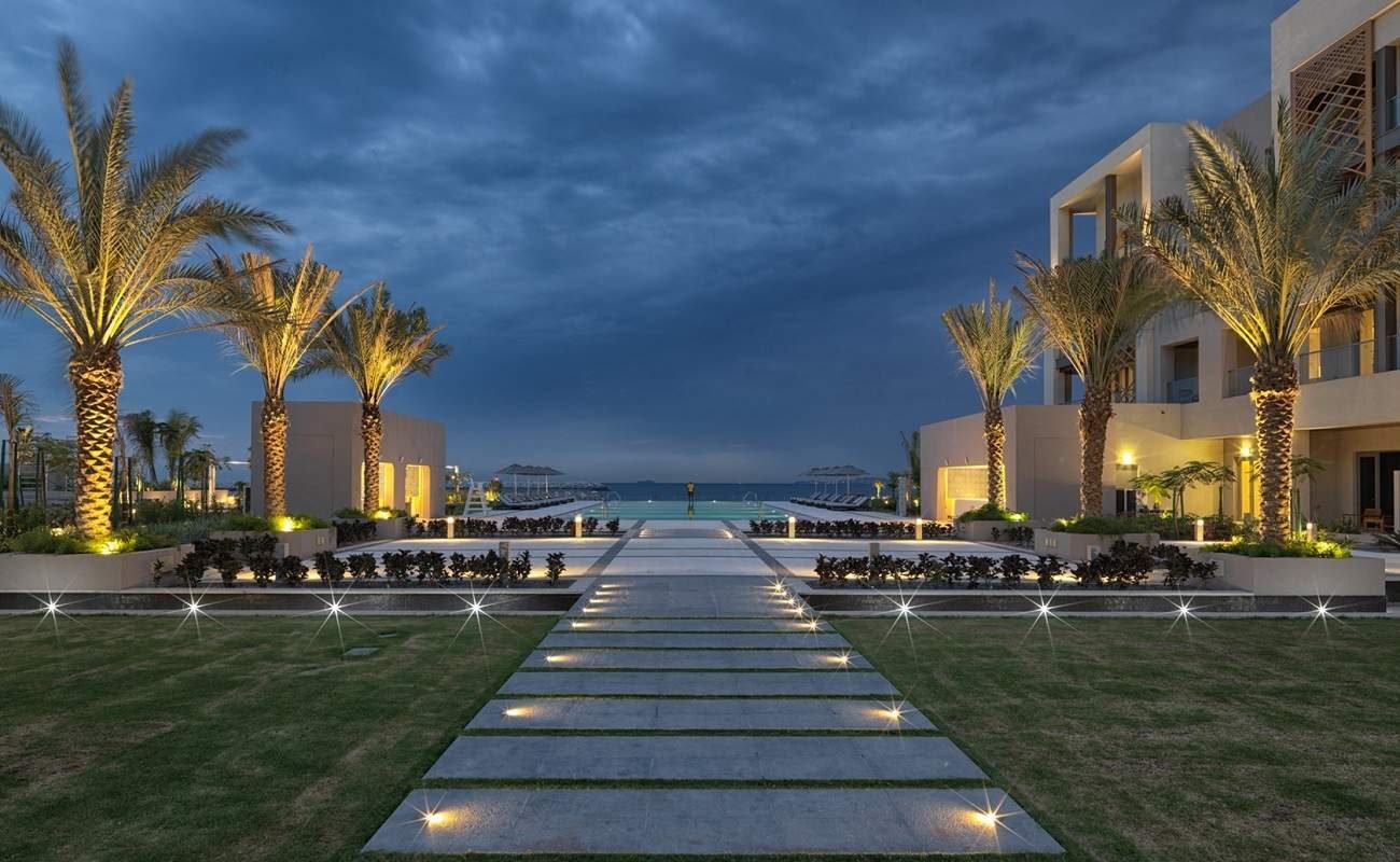 Innenhof des Luxushotels in Muscat