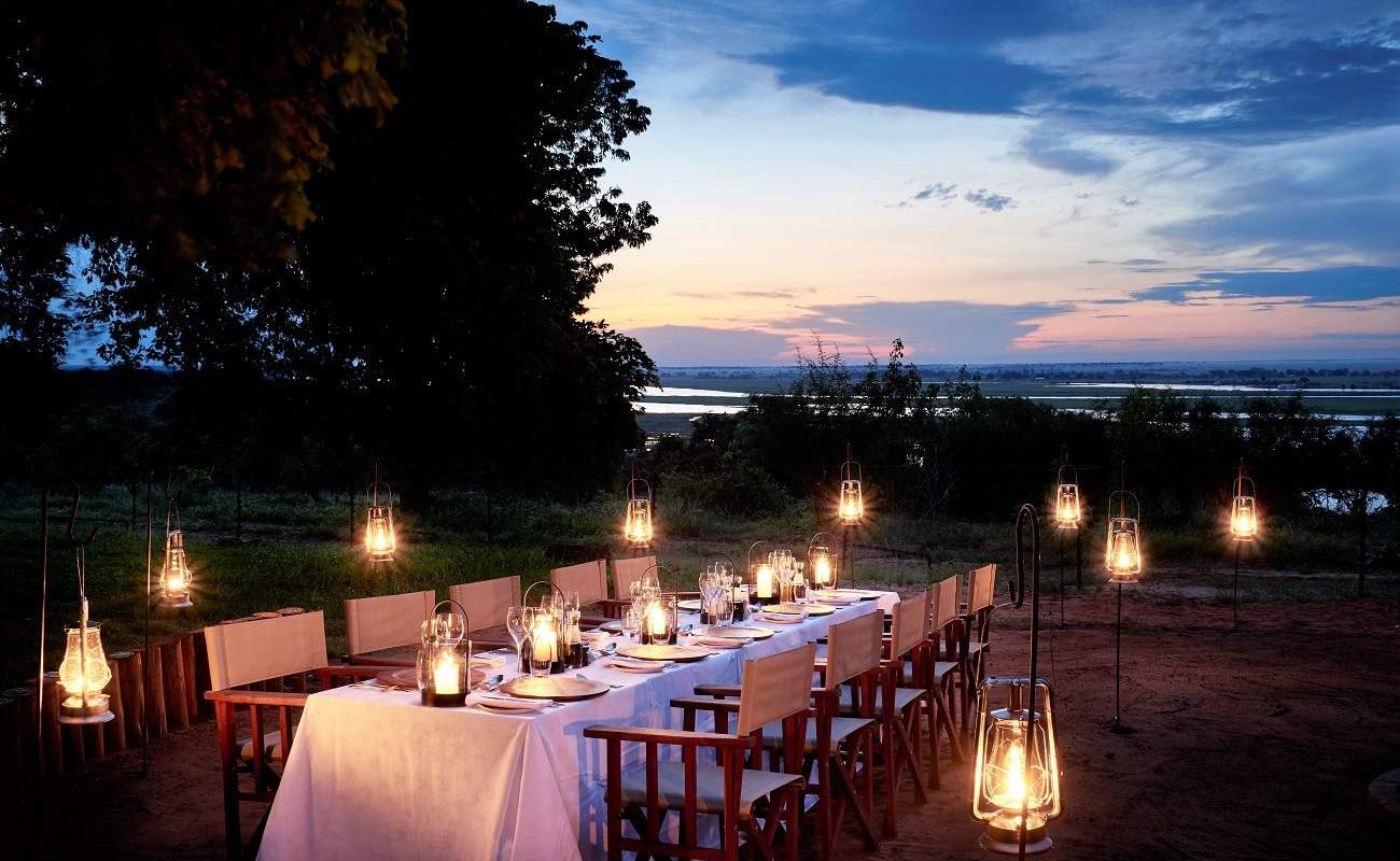 Dinner al fresco in Chobe Chilwero