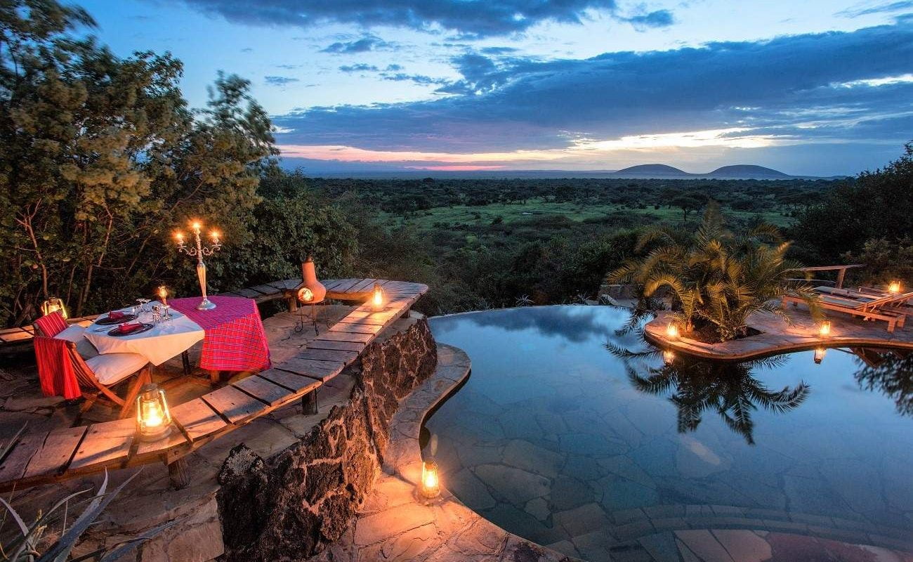 Privates Dinner am Pool von Ol Donyo
