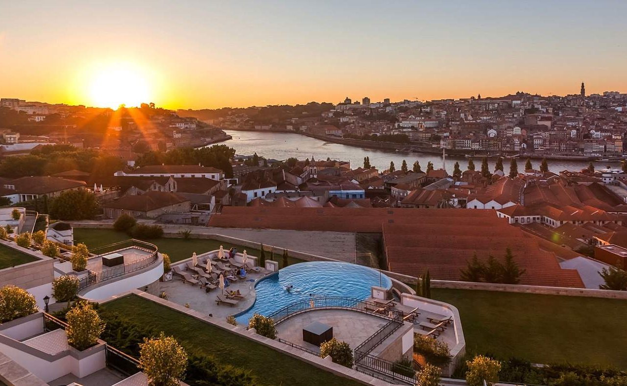 Sonnenuntergang im The Yeatman, Porto