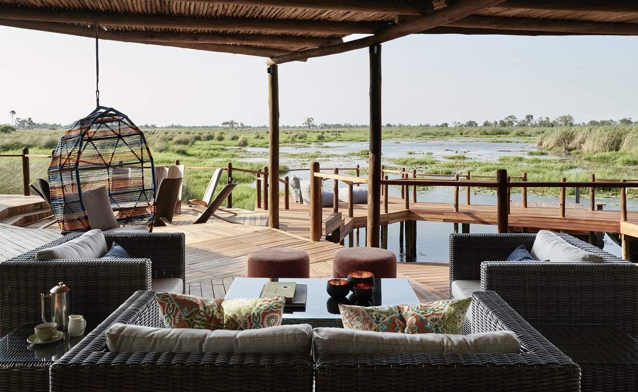 Blick auf das Okavango Delta vom Baines' Camp