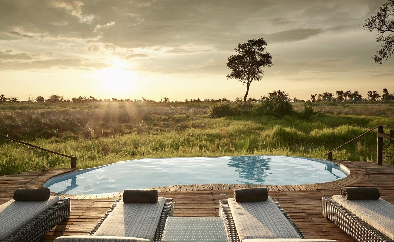 Pool des Luxuscamp Baines' im Okavango Delta