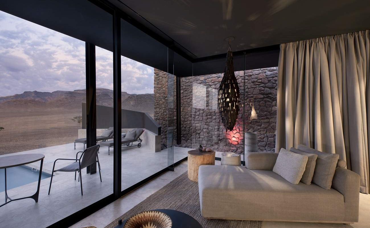 Veranda einer Suite in der Sossusvlei Desert Lodge