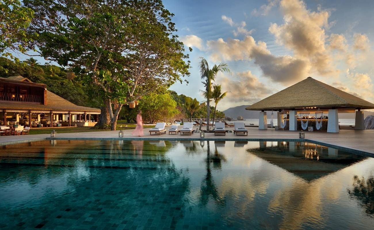 Hauptpool von Six Senses Zil Pasyon