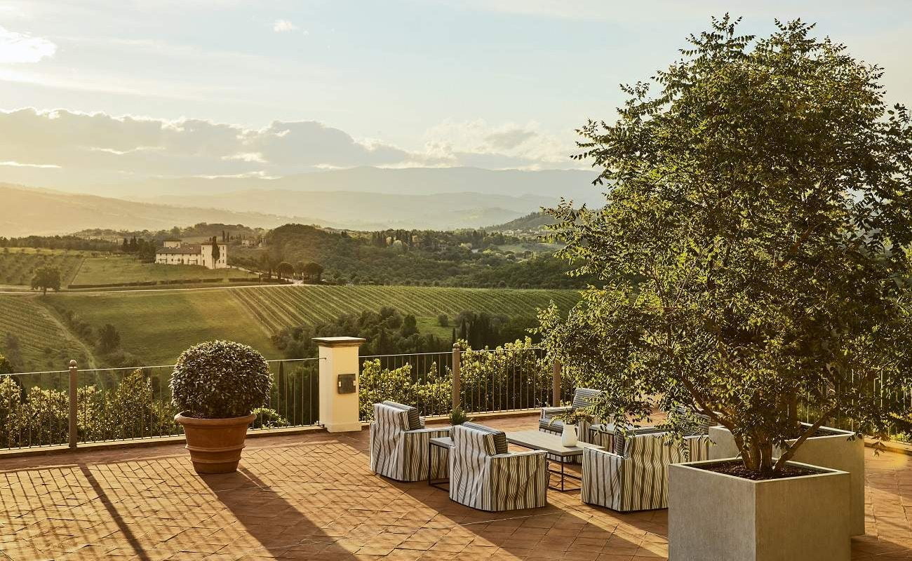 Panoramaterrasse mit Blick über das Chianti