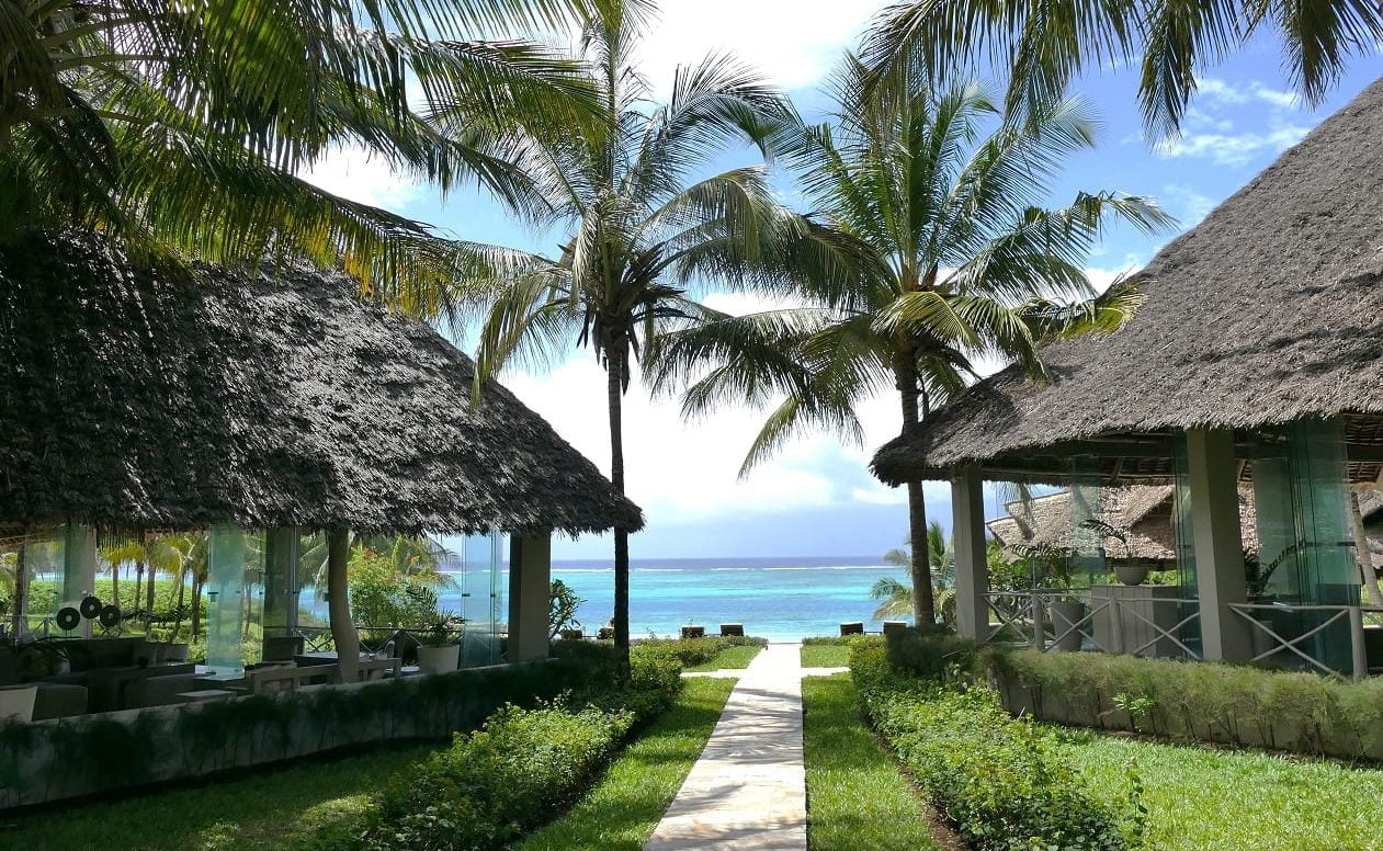 Blick von der Welcome Lounge des Zawadi auf den Indischen Ozean