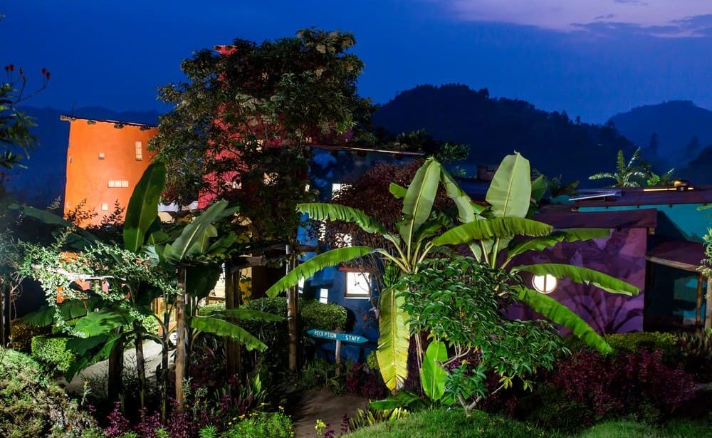 Abendstimmung im Boutiquehotel in Uganda am Lake Mutanda
