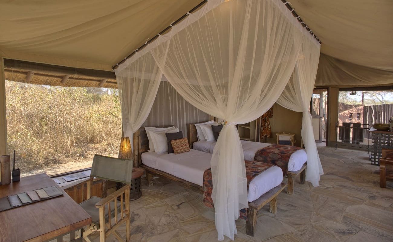 Luxuszelt im Olivers Camp in Tansania