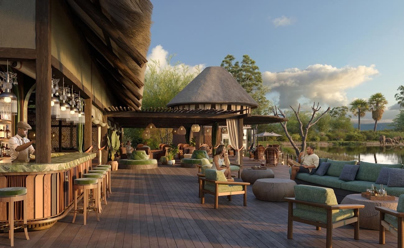 Atzaro Okavango Outdoor Deck Bar und Lounge von Atzaro Okavango