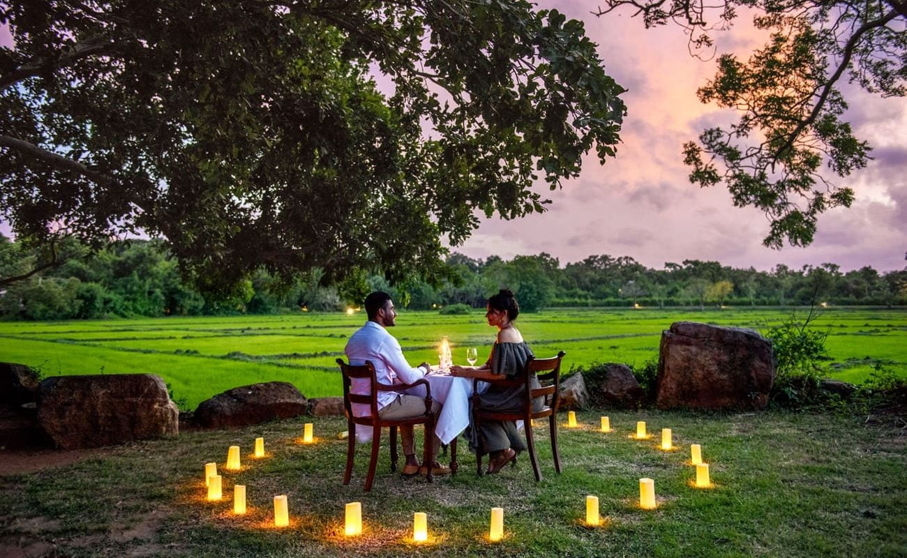 Sri Lanka exklusiv Ulagalla Kamatha Ulagalla Candle light Dinner Kamatha